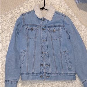Denim Jacket with Faux Fur/Wool